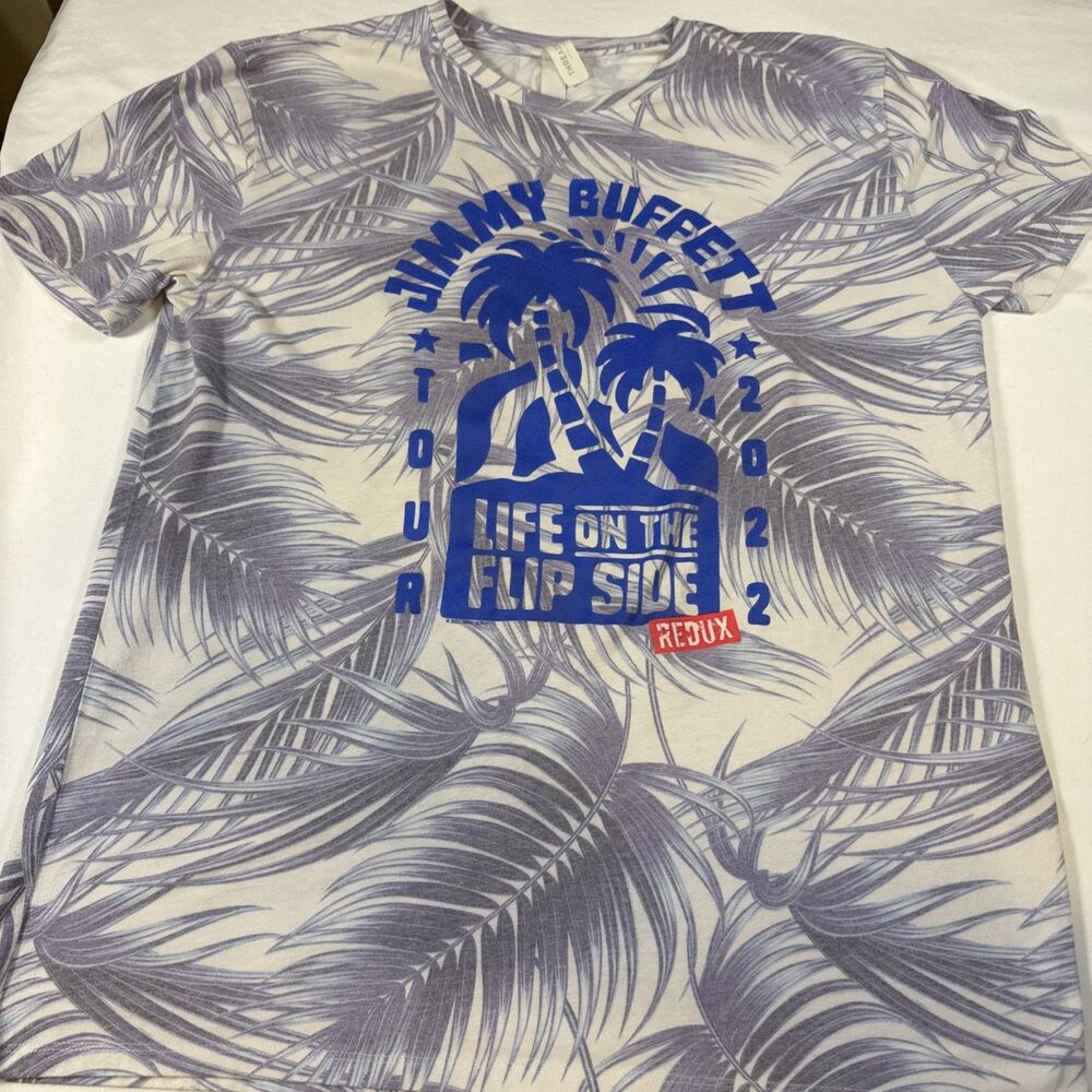 Jimmy Buffet 2022 Concert Tour Life On The Flip Side T Shirt Men's Size L